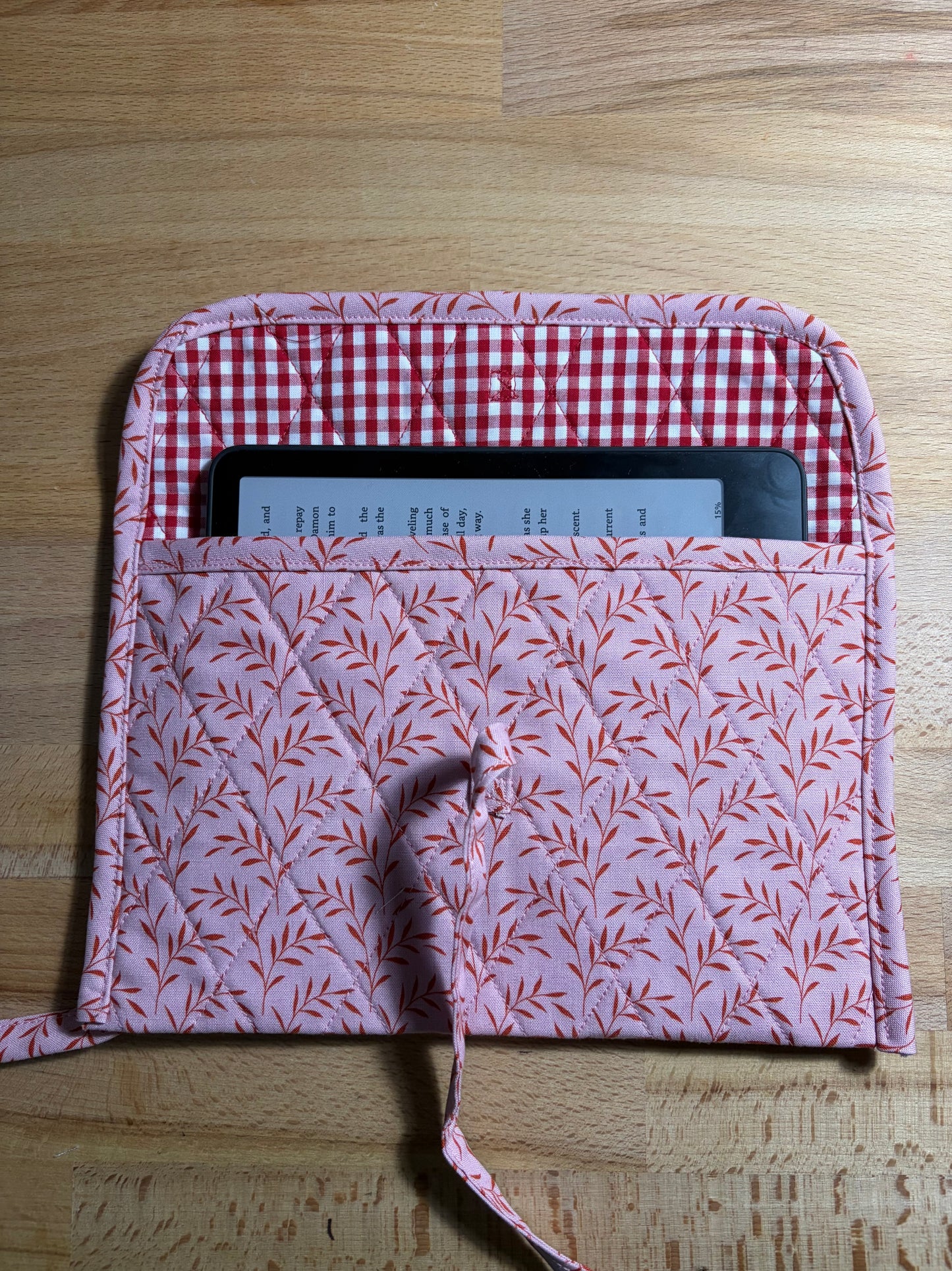 Pink Olive Branch Print Kindle Sleeve